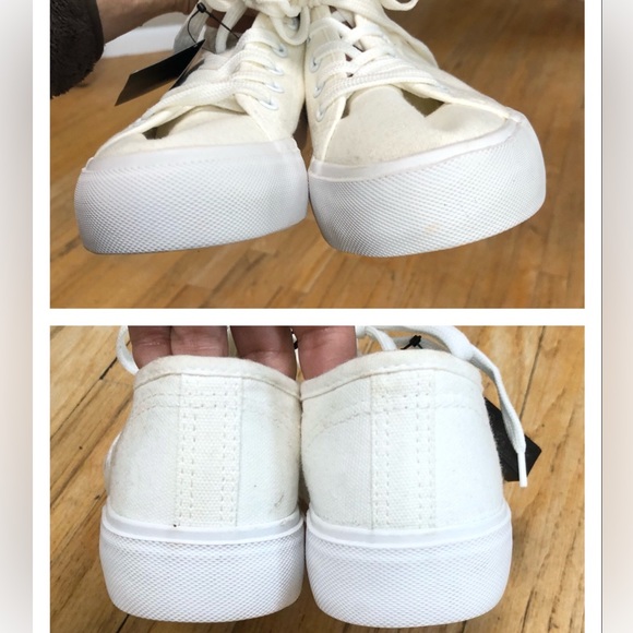 Forever 21 White Canvas Platform Sneakers - Picture 6 of 15